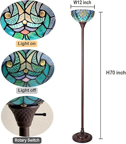 Miniatura 9 de Tiffany - Lámpara de pie para sala de estar, dormitorio, oficina, juego de 2