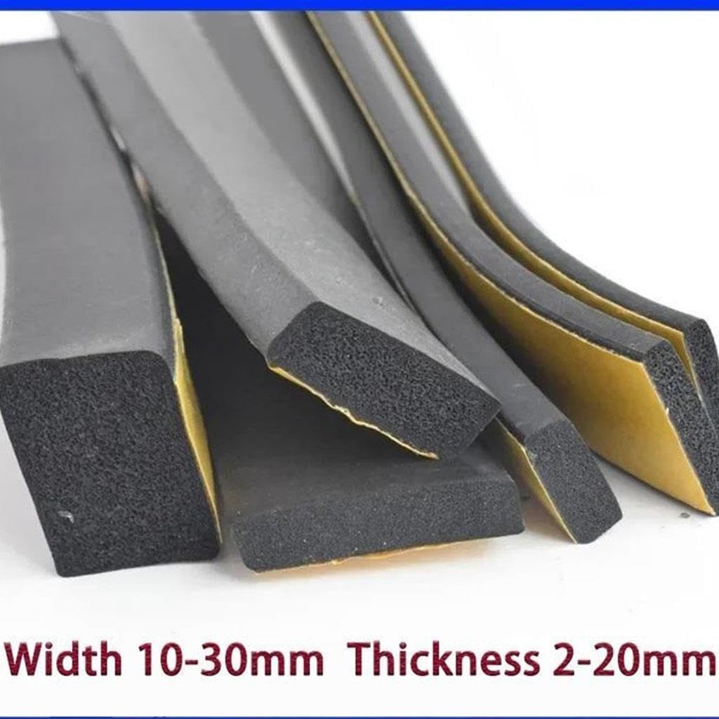 Bande D'étanchéité en Mousse EVA Auto-adhésive, Largeur 10-30mm, Épaisseur 2-20mm, Noire, Anti-Collision, 2m/10m, 1 Pièce(5mm x 30mm x 10m)