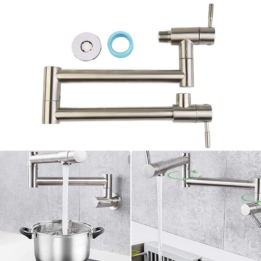 Grifo giratorio plegable montado en la pared, grifo de cocina montado en la pared, grifo giratorio plegable
