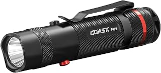 Coast PX20 Dual Color LED Flashlight - 400 Lumens White & Red Light, Bulls-Eye Beam, IPX4 Water Resistant