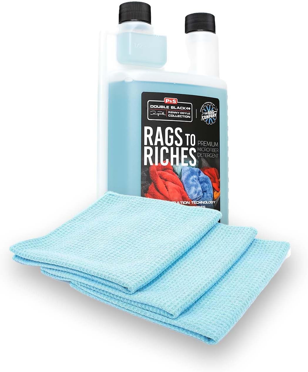 The Rag Company - Standard Waffle Weave Towels and Rags to Riches Bundle