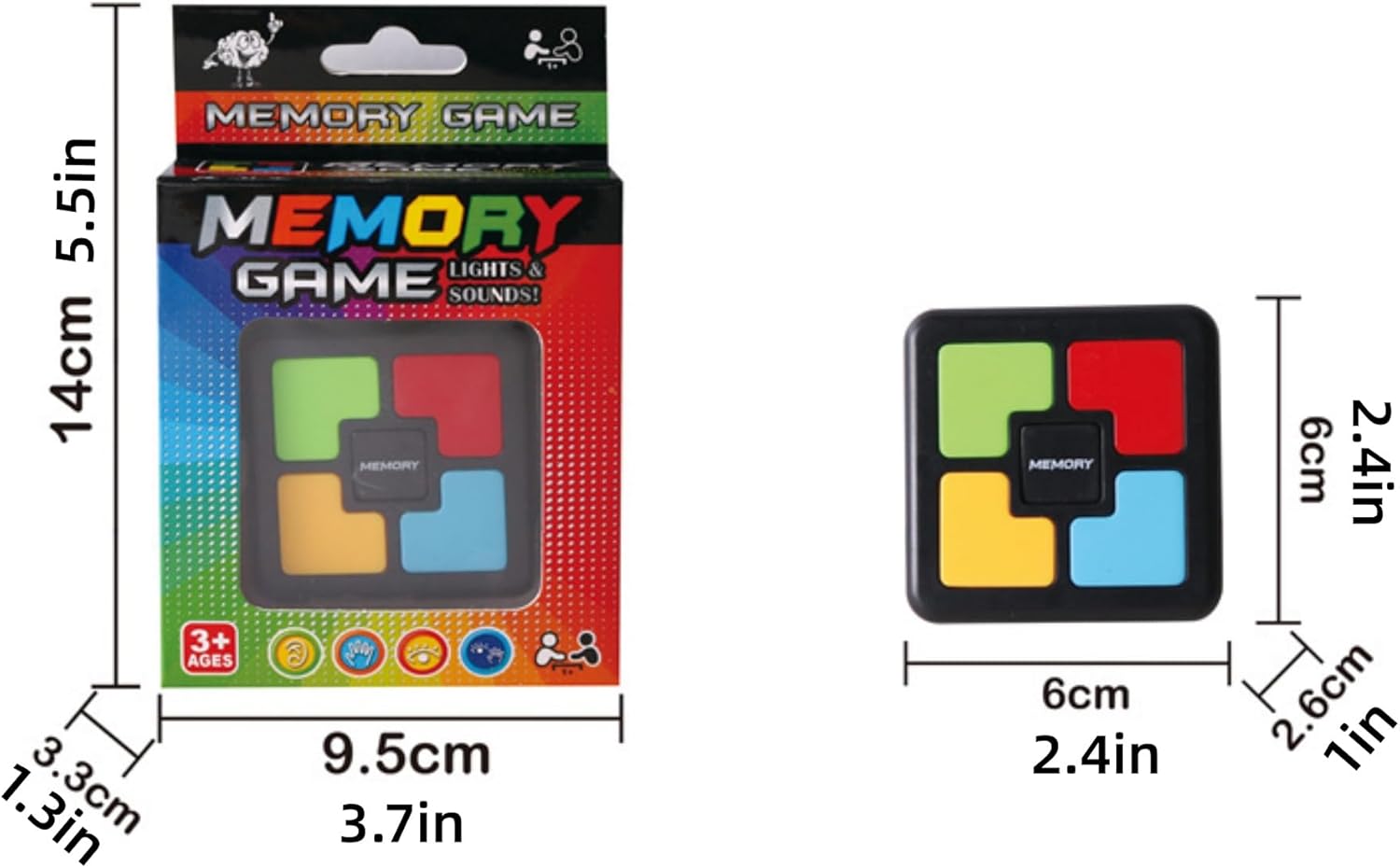 Handheld Memory Games, Light Up Electronic Toys, Car Travel Board Games for Kids,Birthday Gifts, Kids Ages 3-12