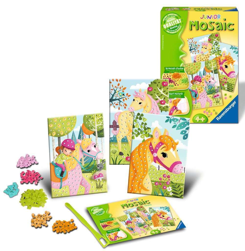 Ravensburger 18341 Mosaic Junior Pferde, DIY für Kinder ab 4 Jahren