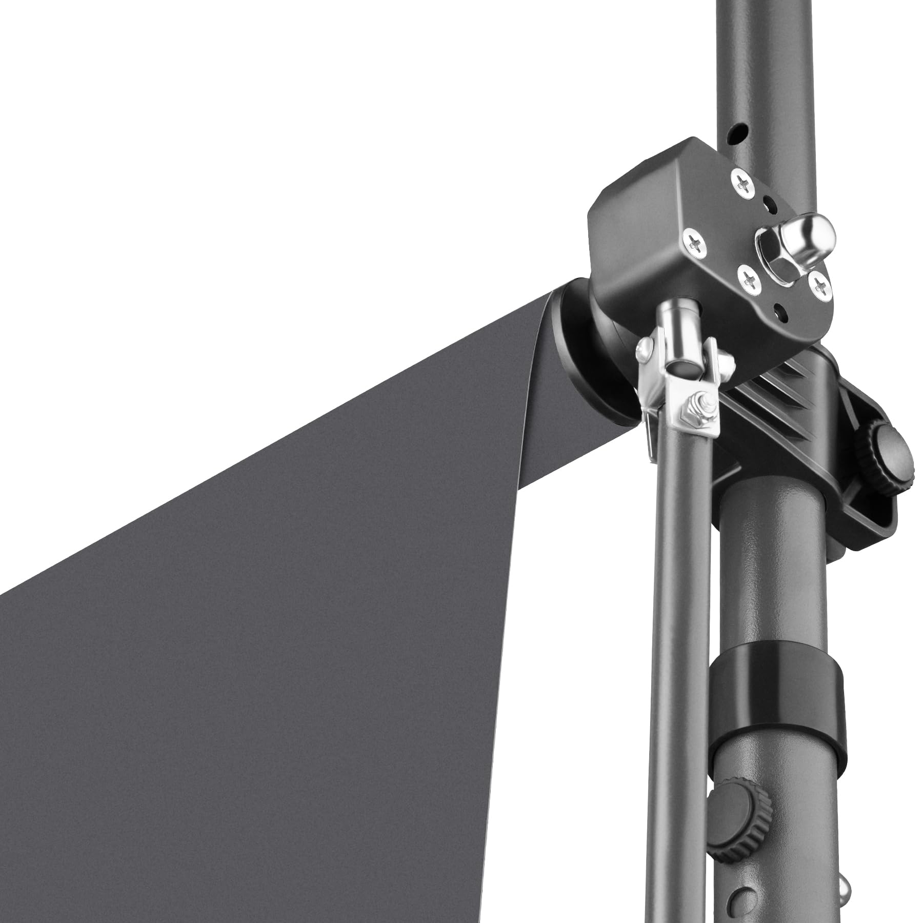 tectake® Tenda da Sole a Morsetto con Manovella, Altezza e Inclinazione Regolabile, Telo Impermeabile e Resistente ai Raggi UV, Ideale per Balcone e Terrazzo, 300x180cm - Nero/Grigio