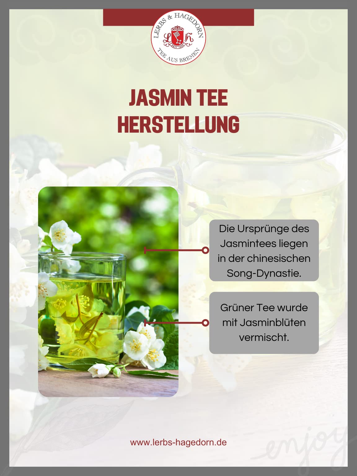Lerbs & Hagedorn, China Tee Jasmin Chung Hao | Exquisites Jasmin Aroma 1kg (ca. 81 Liter)