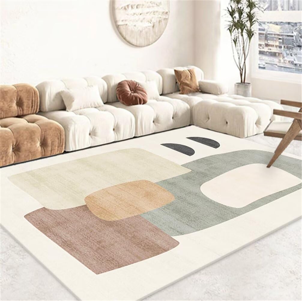 Tapis moderne minimaliste poil ras pour éliminer la poussière du salon