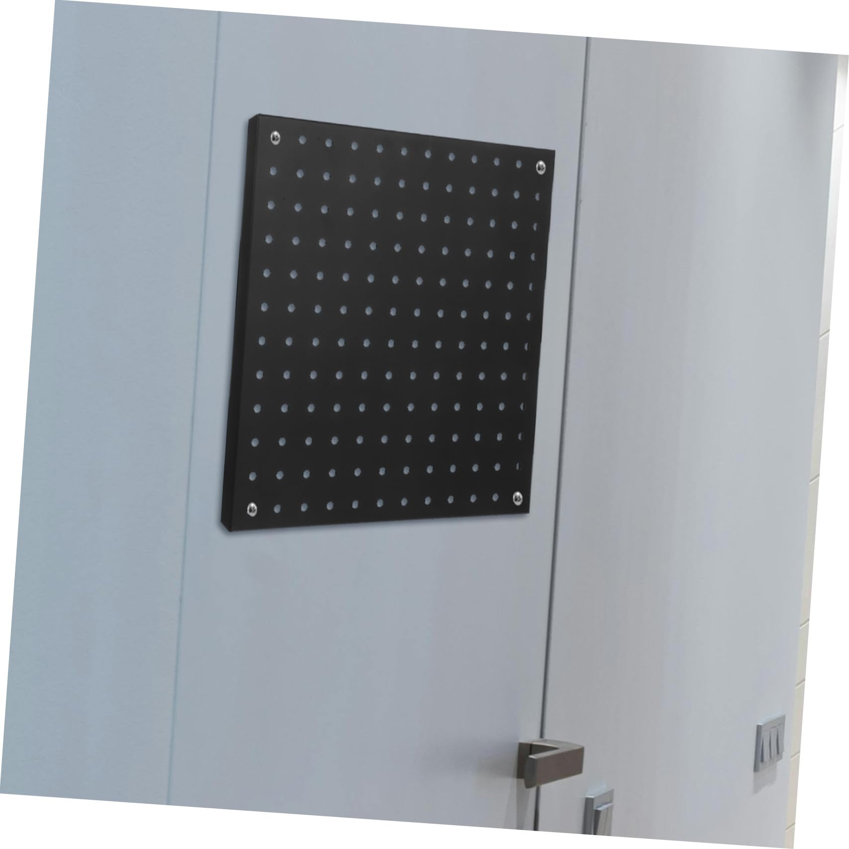 Didiseaon 4 Piezas Paneles Metálicos Perforados Organizador Pared Negro Resistente Soporte Pesado para Garaje Cocina Oficina Almacenamiento Herramientas