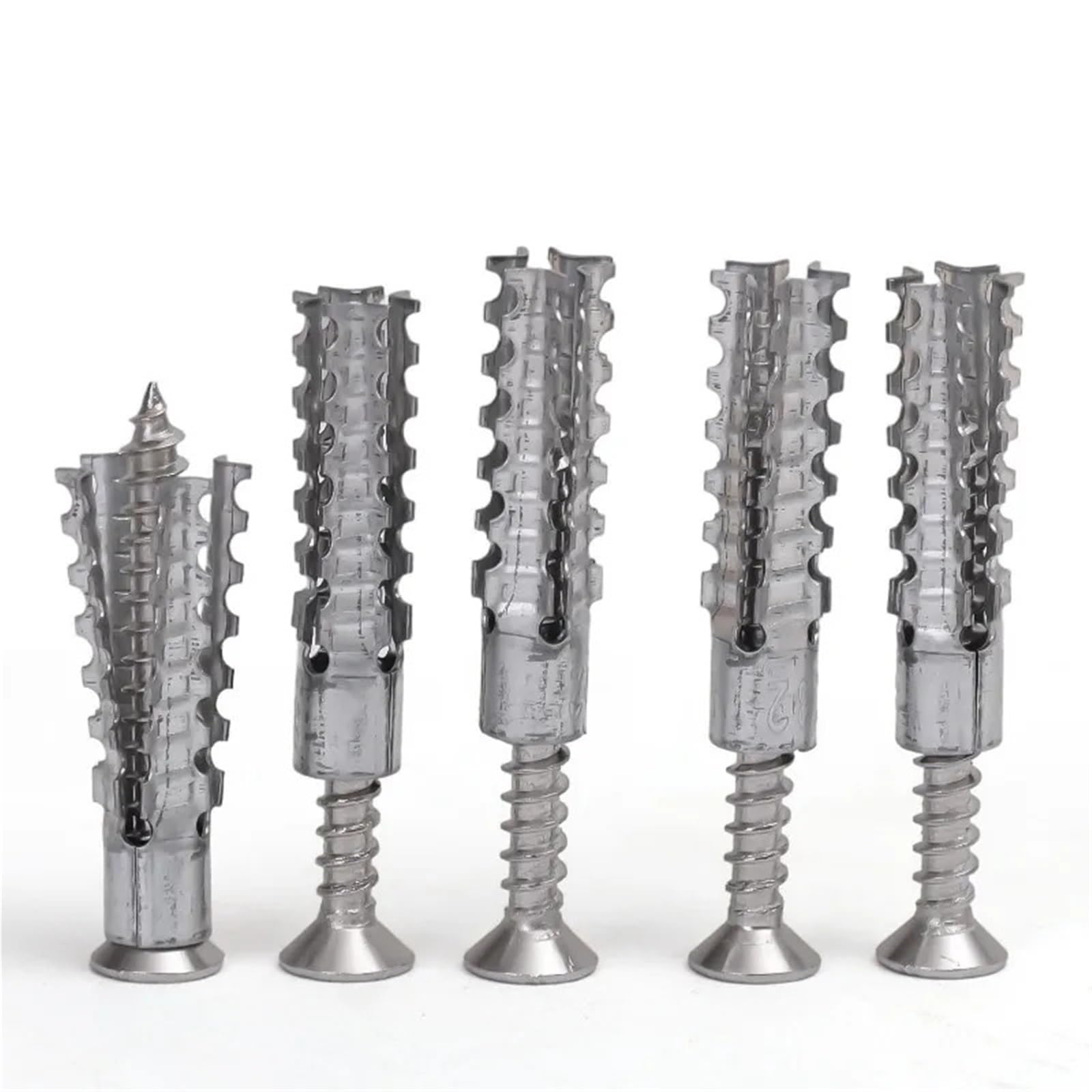Tacos Pared Tornillos De Expansión Dentados Autorroscantes Tubos De Tornillo Anclajes De Pared De Acero Sujetadores Pernos De Tapón De Perforación(A- 6mm,50 Sets)
