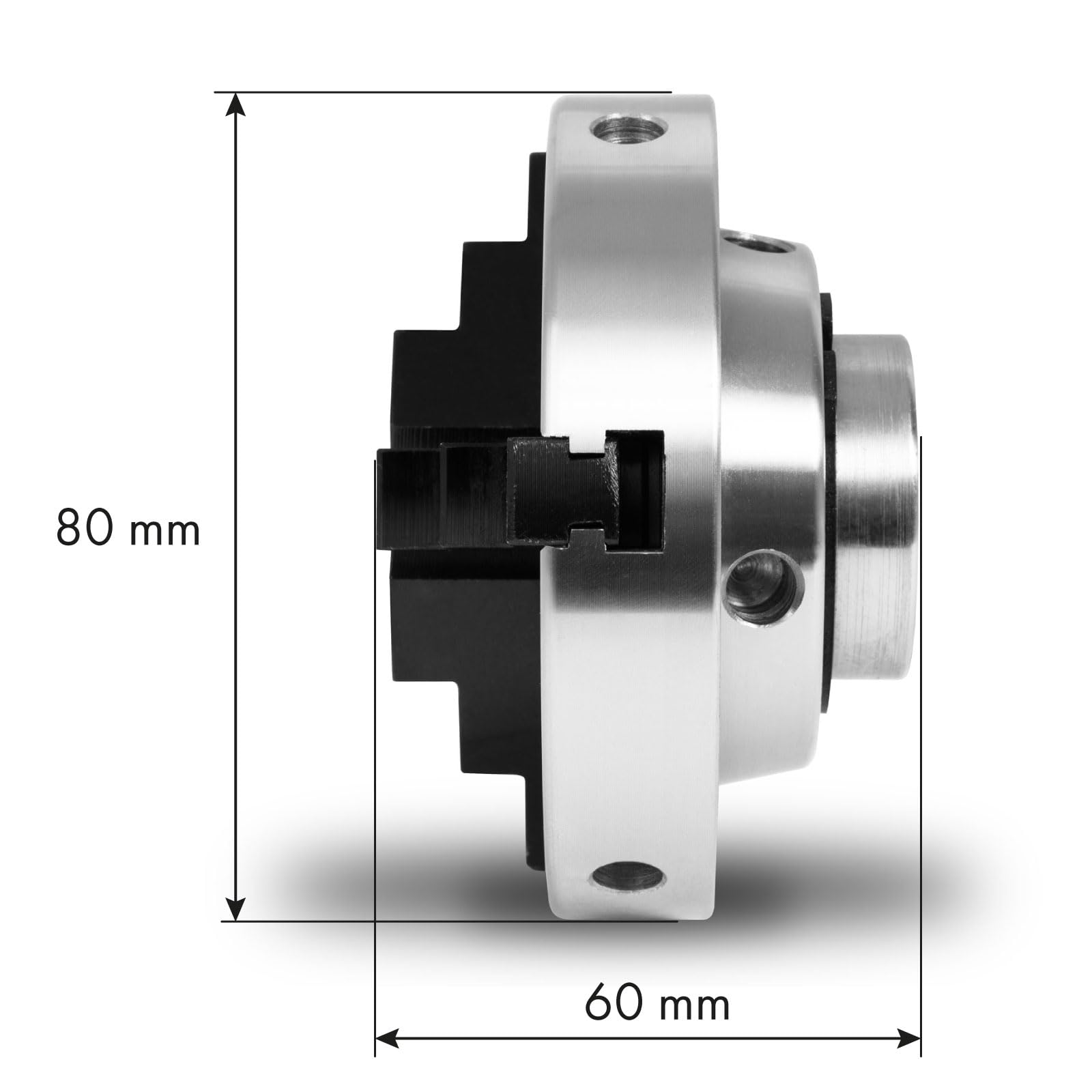 EBERTH Plato de tres garras con 100 mm de diámetro, 4" Autocentrante, Rosca de conexión 1" -8 TPI, Incl. herramienta de sujeción, Accesorios de torno, Plato de torno de alta calidad, Plato de sujeción