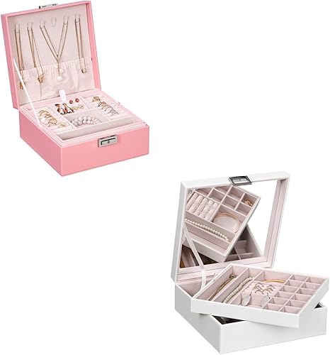 BEWISHOME ISHOME Joyero para niñas y mujeres caja organizadora de joyas regalo ideal para mujeres y mujeres caja organizadora de joyas para mujeres