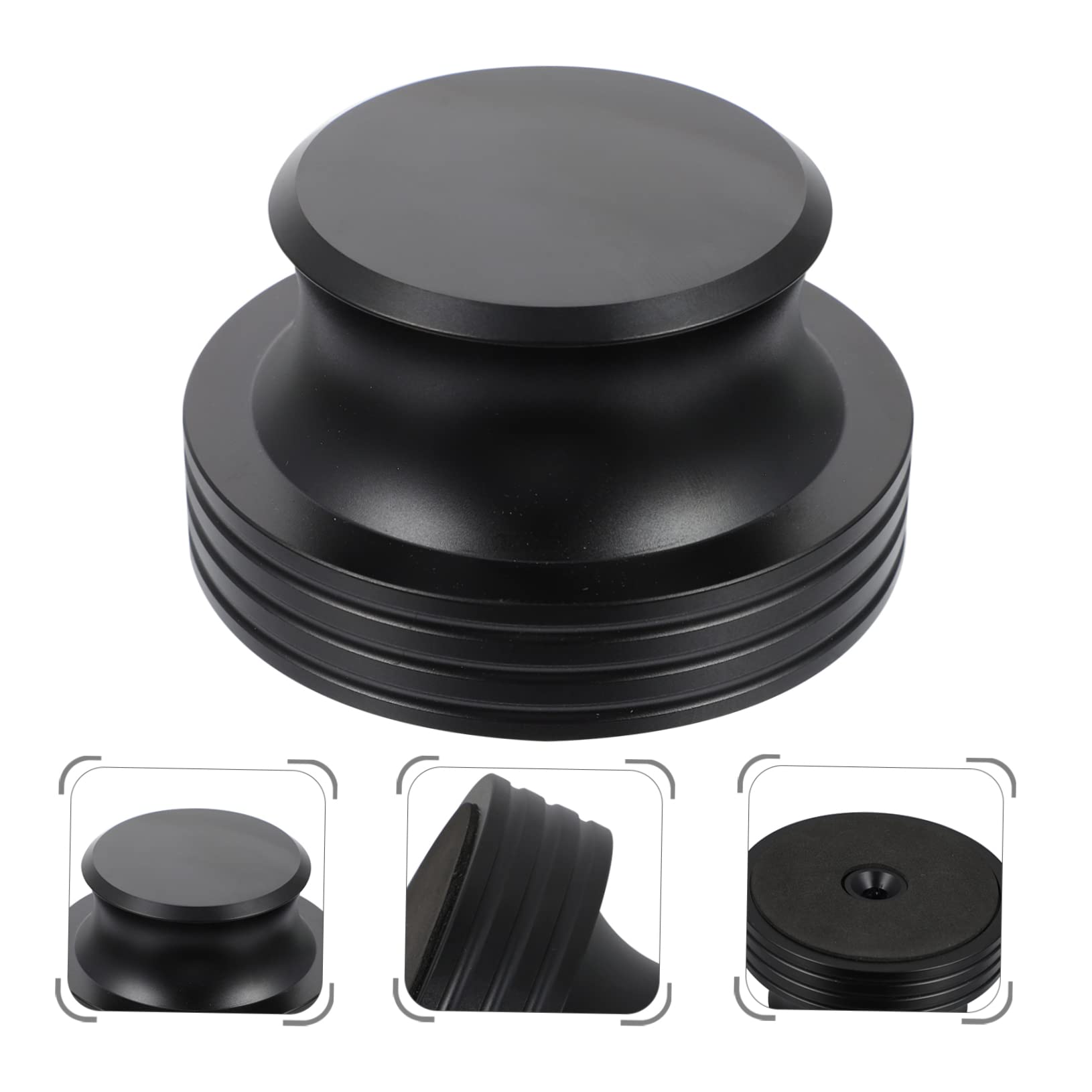 Stabilizzatore per Giradischi in Alluminio Nero 400g per Vinili Funzione Anti-vibrazione e Miglioramento Qualità Audio per Dischi in Vinile