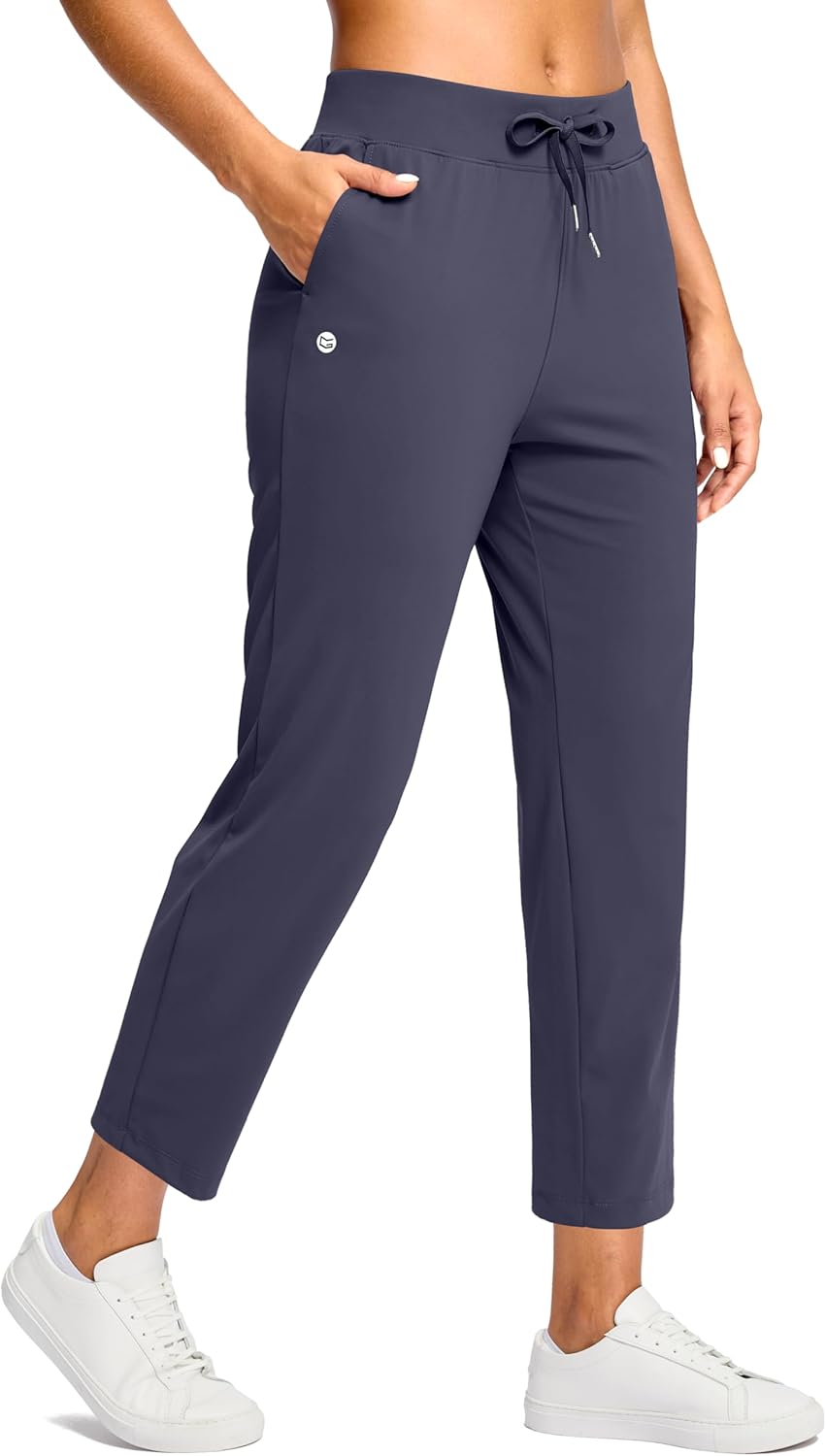 G Gradual Petite Pants for Women 24"/26" Ankle Pants 2 Pockets Stretchy 7/8 Sweatpants for Golf Travel Athletic Casual