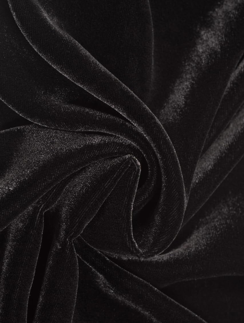 Alina ModaAlina Moda Velvet Fabric Decorative Solid Soft Smooth & Silky Cloth (1 Meter, Color Black)