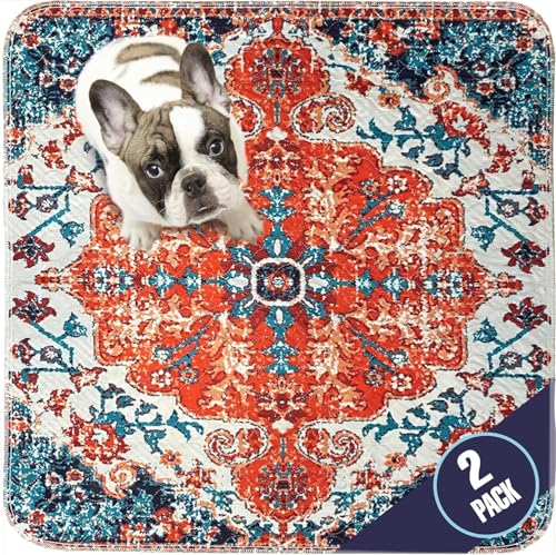 Image of PUPIBOO Washable Pee Pads for Dogs and Cats - Super Absorbent Reusable Puppy Training Pads - 100% Waterproof, Leak-Proof & Non-Slip Whelping Pads for Pet Housebreaking