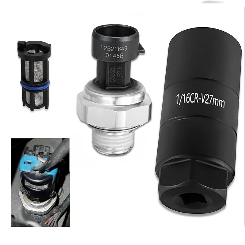 Sensor de pressão do óleo JOYOJUMA 12677836 para Chevrolet, GMC, Cadillac, Buick, Hummer, Isuzu, Pontiac e Saab – Kit com sensor e soquete