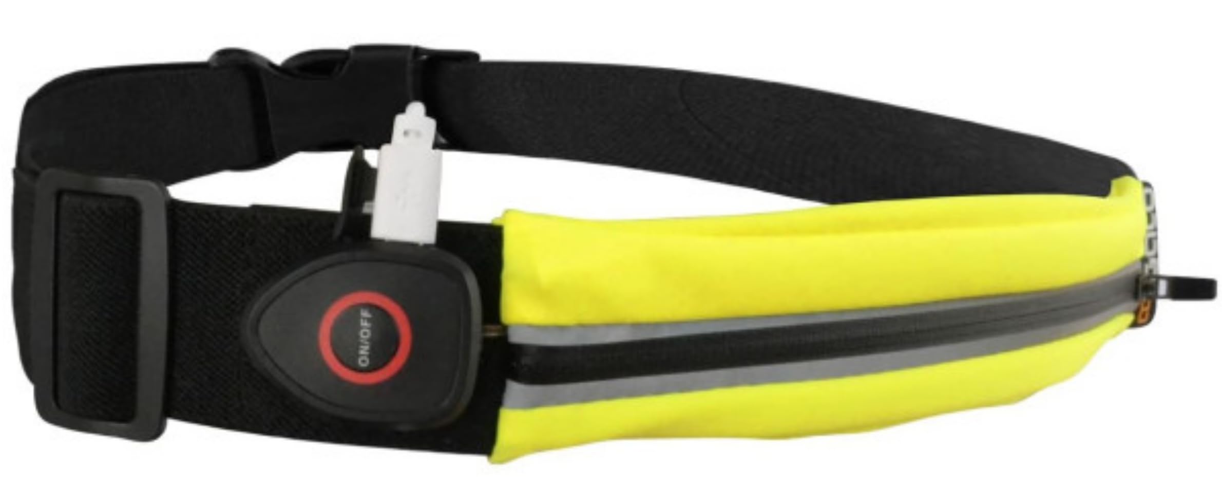 Gato Sports LED USB Recargable Correa De Correr Hi-Viz Bolsa Amarillo Neón