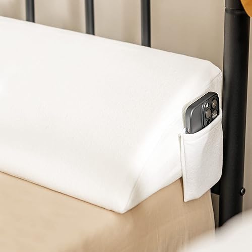 Giantex Tapón de almohada de cuña para cama almohada triangular larga de tamaño Queen con práctico bolsillo lateral funda extraíble cierra el