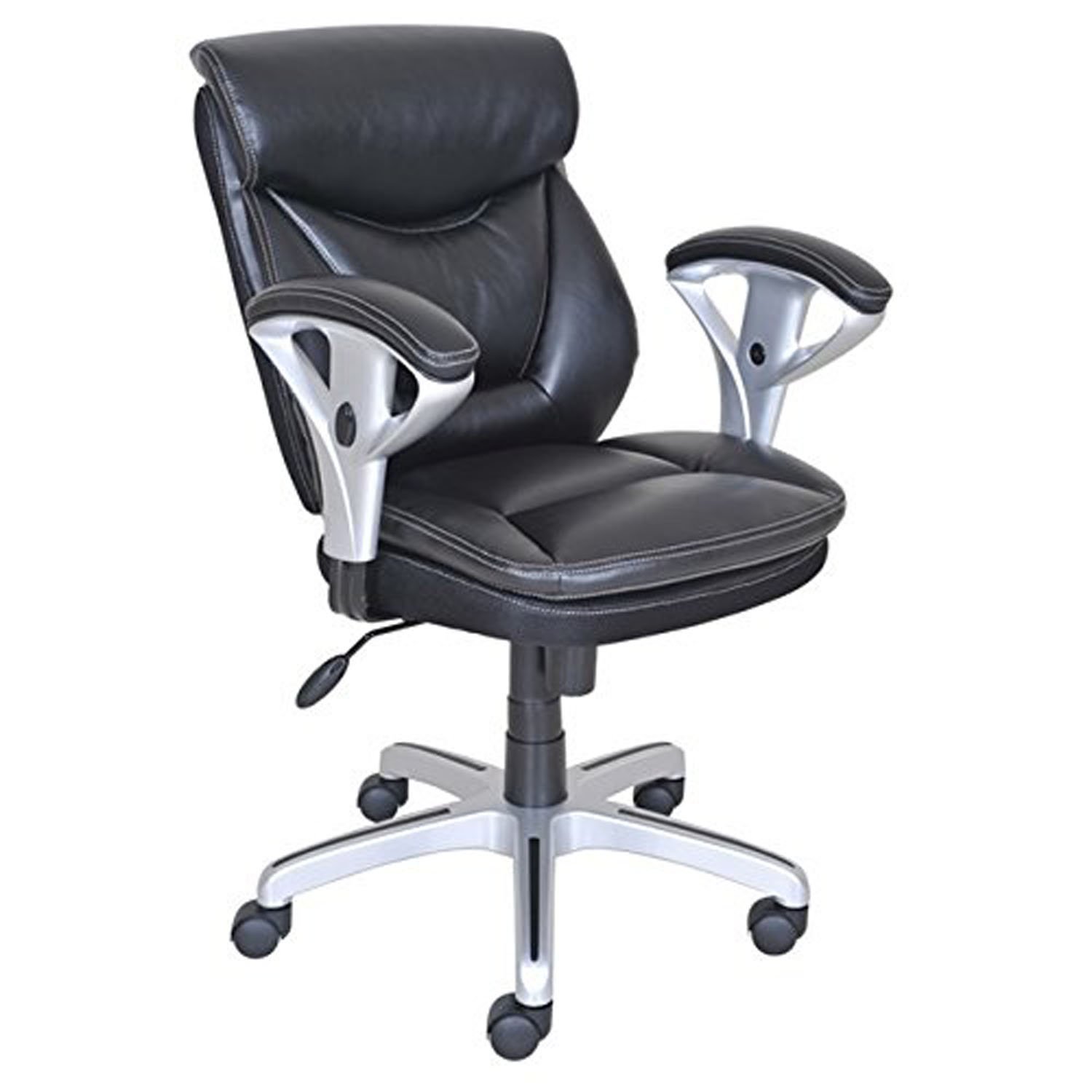 Bonded Leather Student Chair in Black