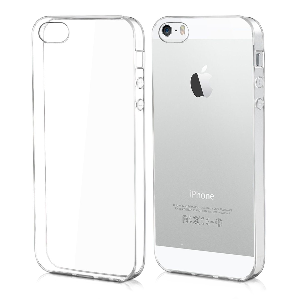 kwmobile Case Compatible with Apple iPhone SE 1 Gen 2016 iPhone 5 iPhone 5S - Clear Case Soft