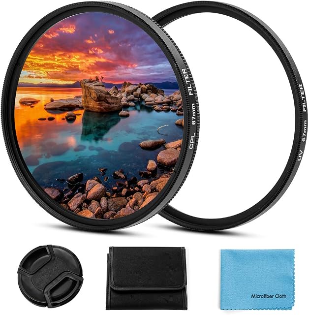 72mm Filter Kit,Fotover 72mm Universal UV CPL Filter Set UV protection Filter Circular Polarizing Filter with Centre Pinch Lens cap for Canon Nikon Sony Pentax Olympus Fuji Camera