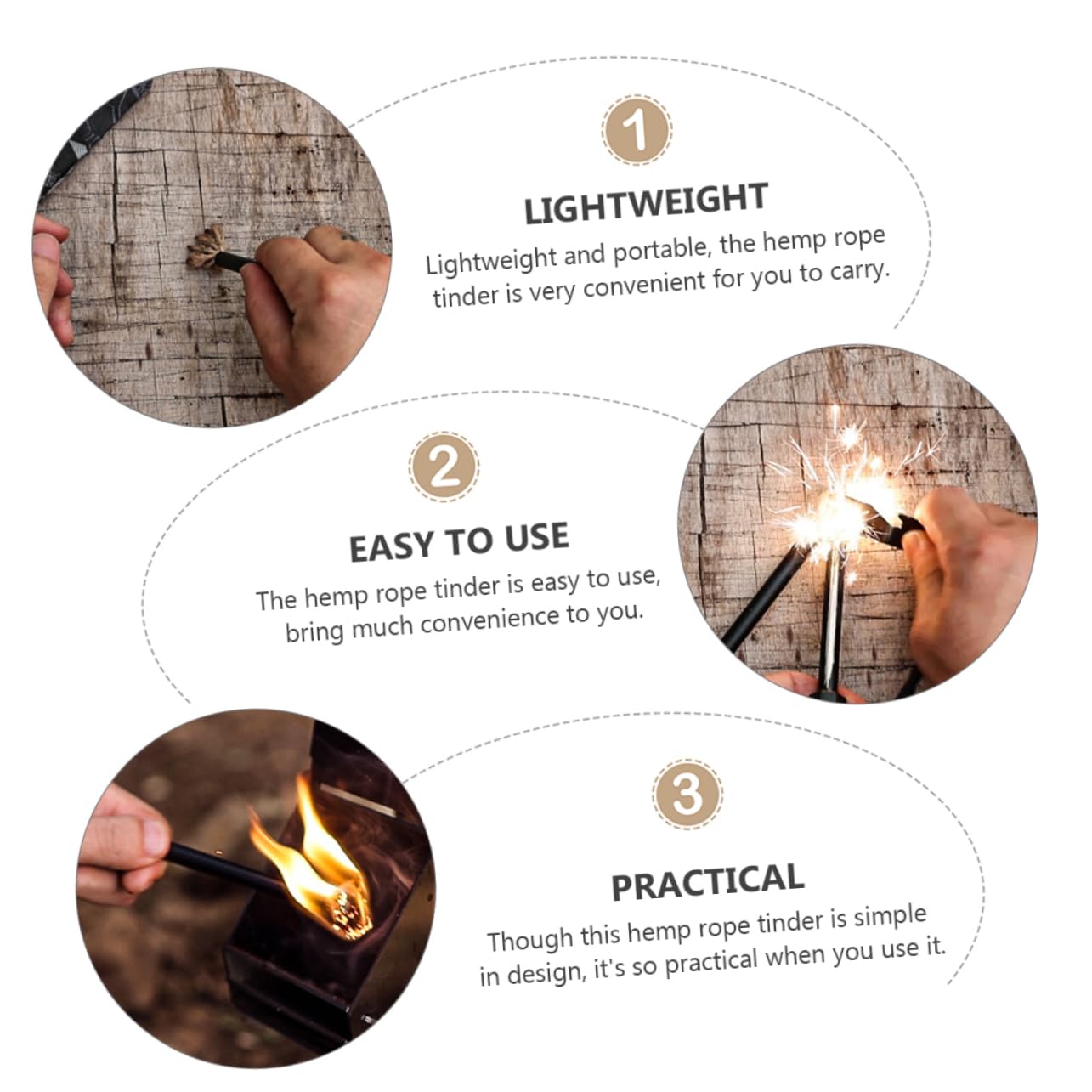 Parliky Essential Camping Fire Starter Rope Wick Surprise for Outdoor Enthusiasts