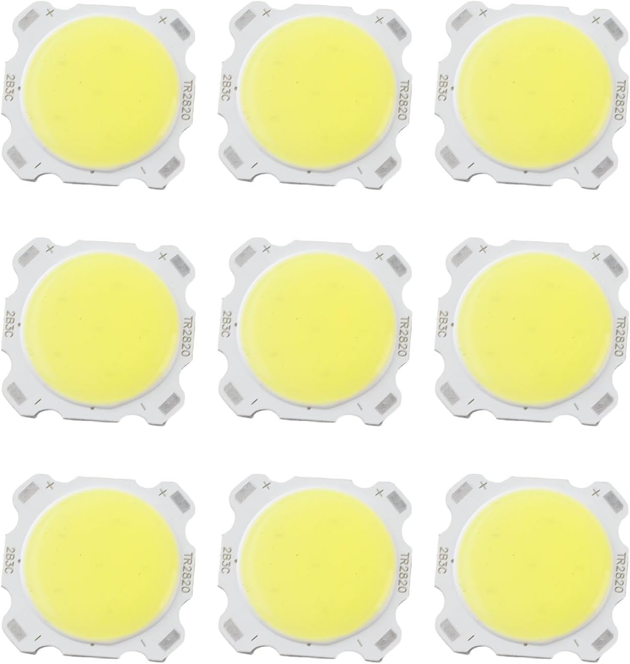 10pcs Round COB 3W High Power LED Chip Bulb Lamp Light Aluminum Circuit Board LED Chip Module 300-330LM DC 9-11V Warm White 3000K/ White 4000K/6500K White(6500K)