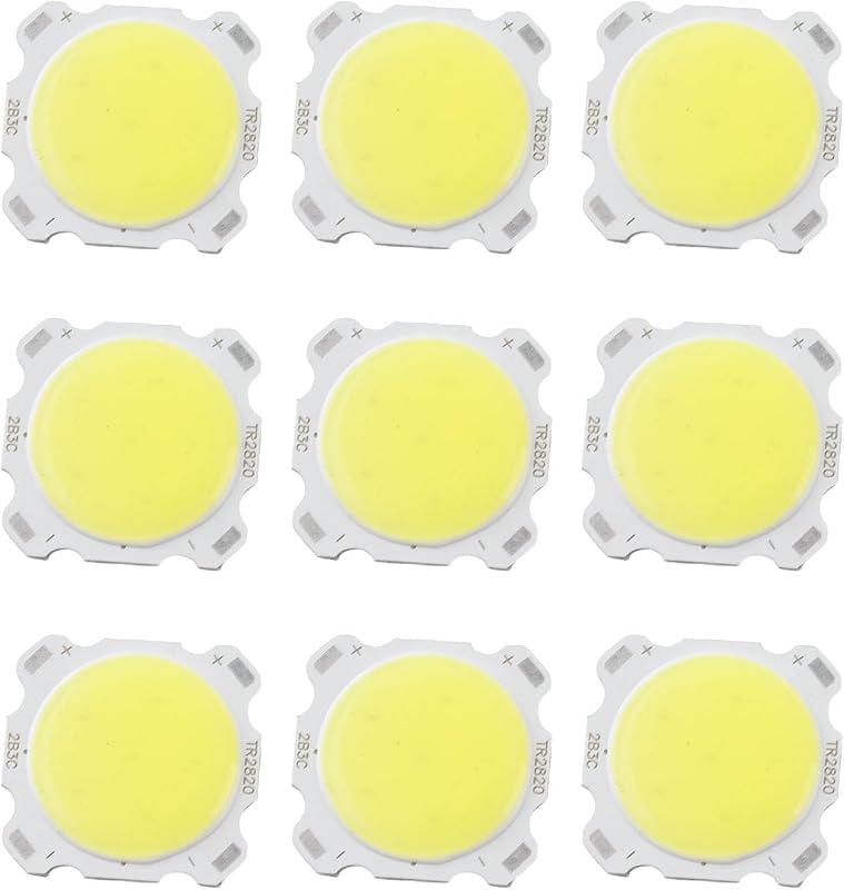10pcs Round COB 3W High Power LED Chip Bulb Lamp Light Aluminum Circuit Board LED Chip Module 300-330LM DC 9-11V Warm White 3000K/ White 4000K/6500K White(6500K)