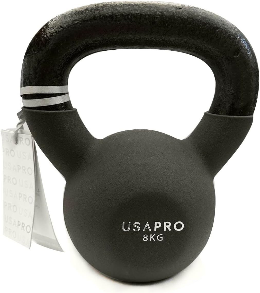 8kg Weight Kettle Bell Cast Iron Dense Version Neoprene Coated Cast Iron Kettlebells Home and