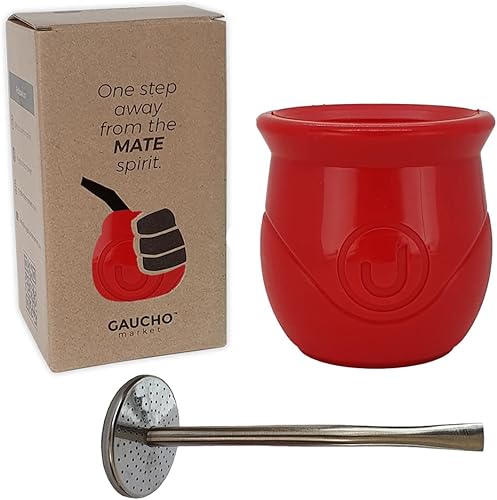 GAUCHO-MARKET Urban Yerba Mate - Juego de tazas de calabaza con sistema único de extracción de yerba autolimpiante. Fabricado en Argentina. Diseño