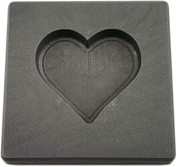 5oz Heart Gold High Denisty Graphite Ingot Mold