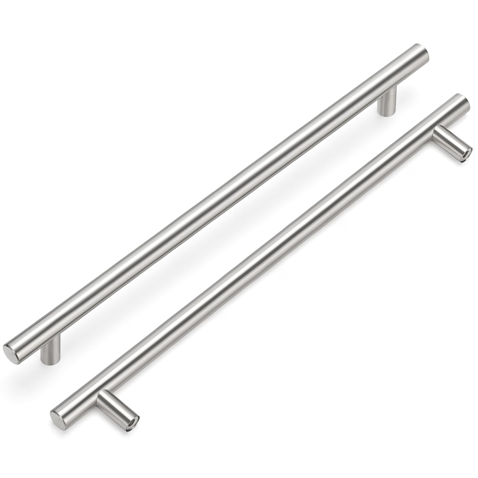 Goldewarm 12 Pack Kitchen Cupboard Handles 256mm(10-1/16 inch) Hole Center Kitchen Door Handles Brushed Nickel Drawer Pulls Stainless Steel