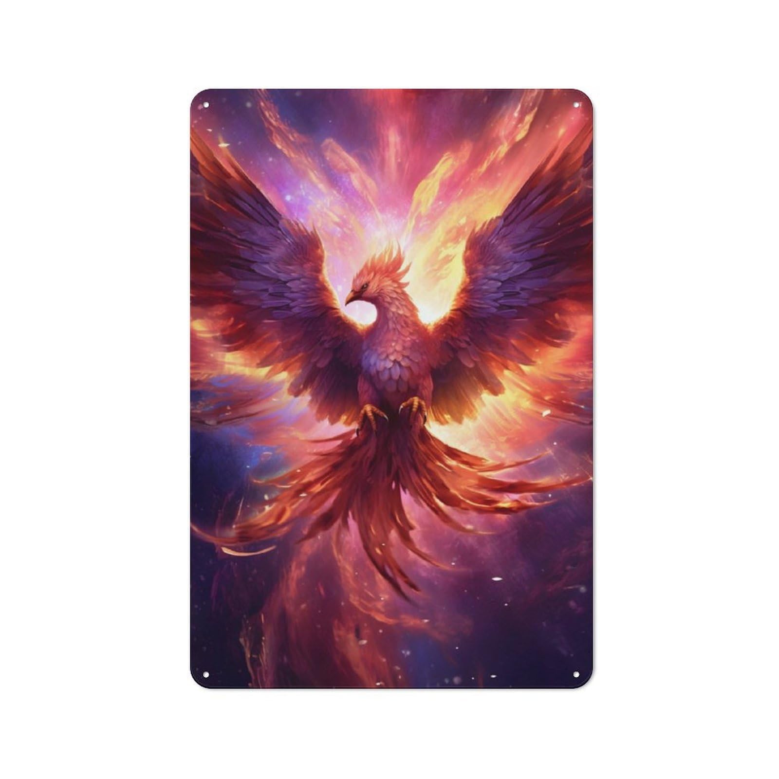 Junmoney Majestic Phoenix Tin Sign 30X20cm With For Home Bar Wall, Vintage Decor, For Garage, Workshop And Man Cave Decoration