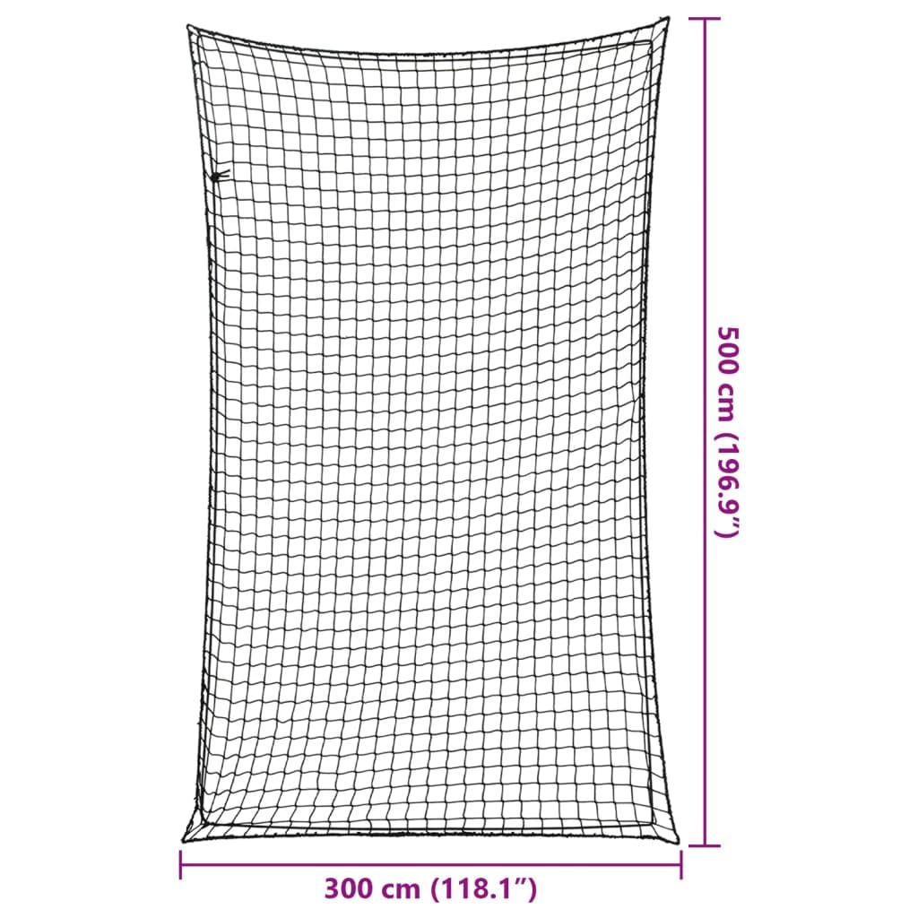 Anhängernetz mit Gummiseil Schwarz 5x3 m PP, wetterfest und UV-beständig, elastisch und dehnbar, universell für Anhänger, Pkw, SUV, Wohnmobil, Ladungssicherung und Transport