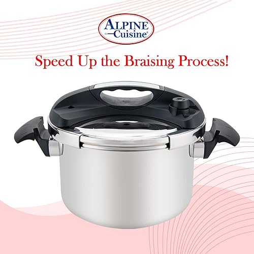 Miniatura 4 de Alpine Cuisine Olla a presión de acero inoxidable, para todas las cocinas, olla a presión con parte superior de la estufa utilizada para alimentos a
