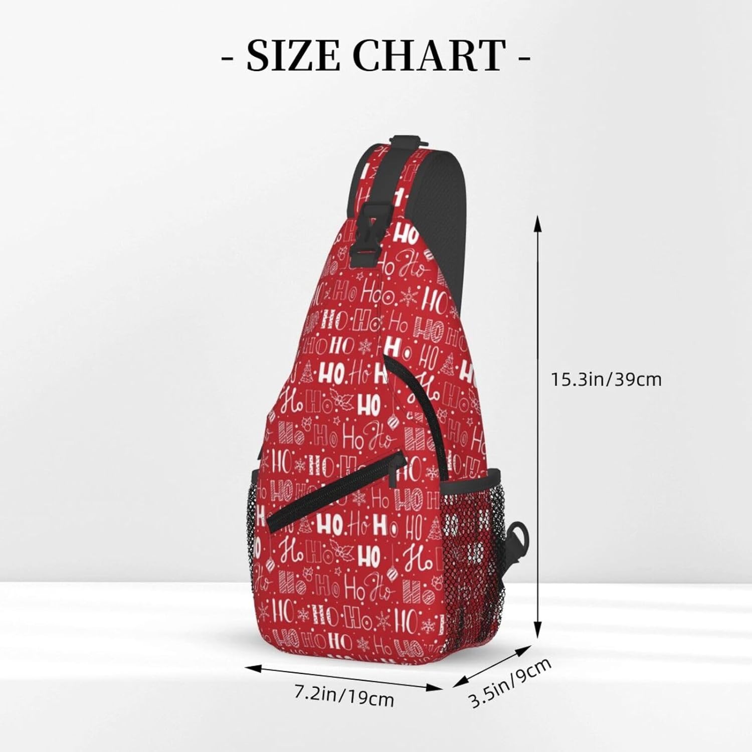 Christmas Crossbody Sling Bag For Women Men Adjustable Christmas Ho Ho Ho Chest Bag Shoulder Bag Sling Backpack Merry Xmas Daypack Christmas Gifts