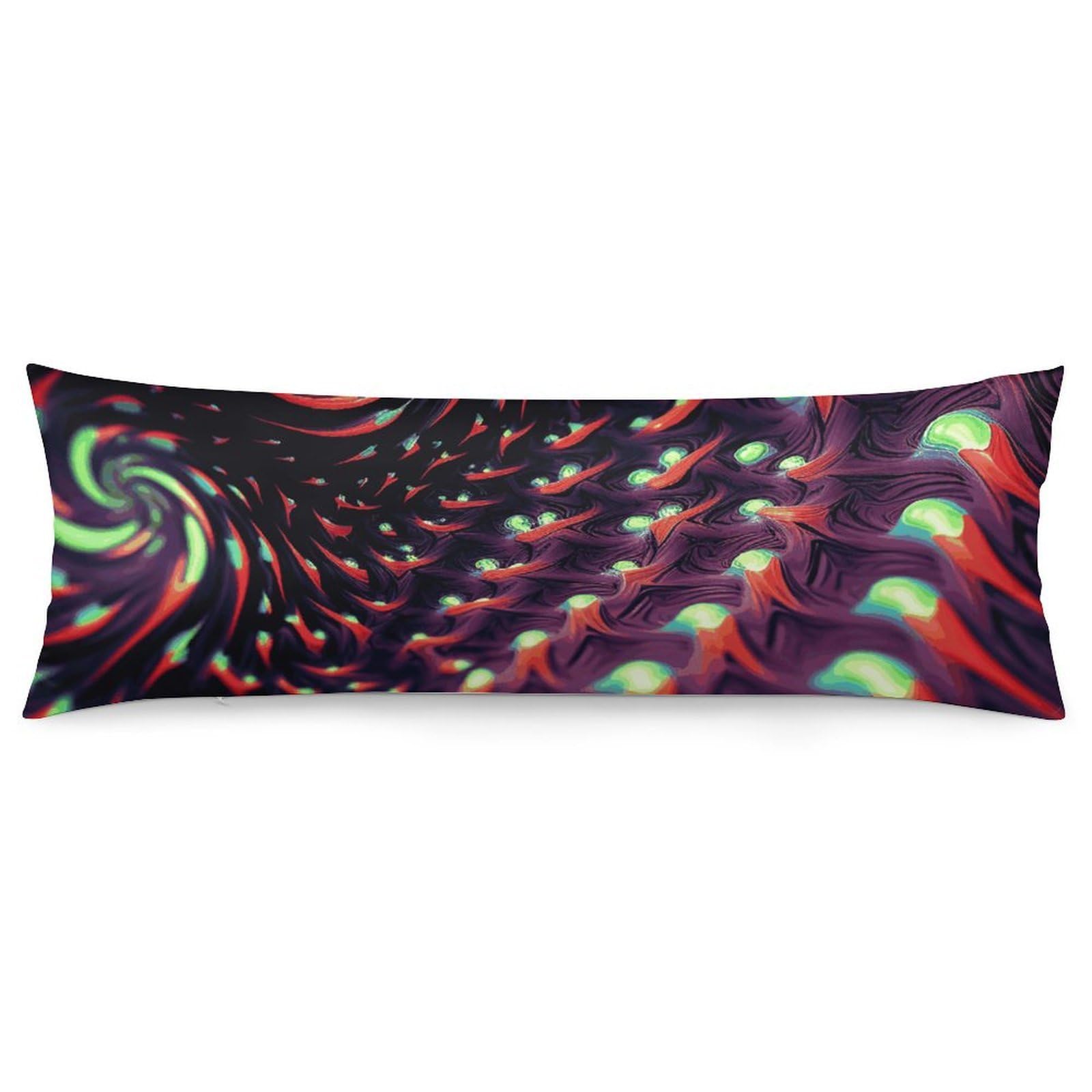 2 Pack Pillow Cases for Hair and Skin, Soft Breathable Pillow Case Covers with Hidden Zipper, Fantasy Sci-Fi Dizziness Pillowcase 20"x54" Pillow Covers for Sleeping Gift