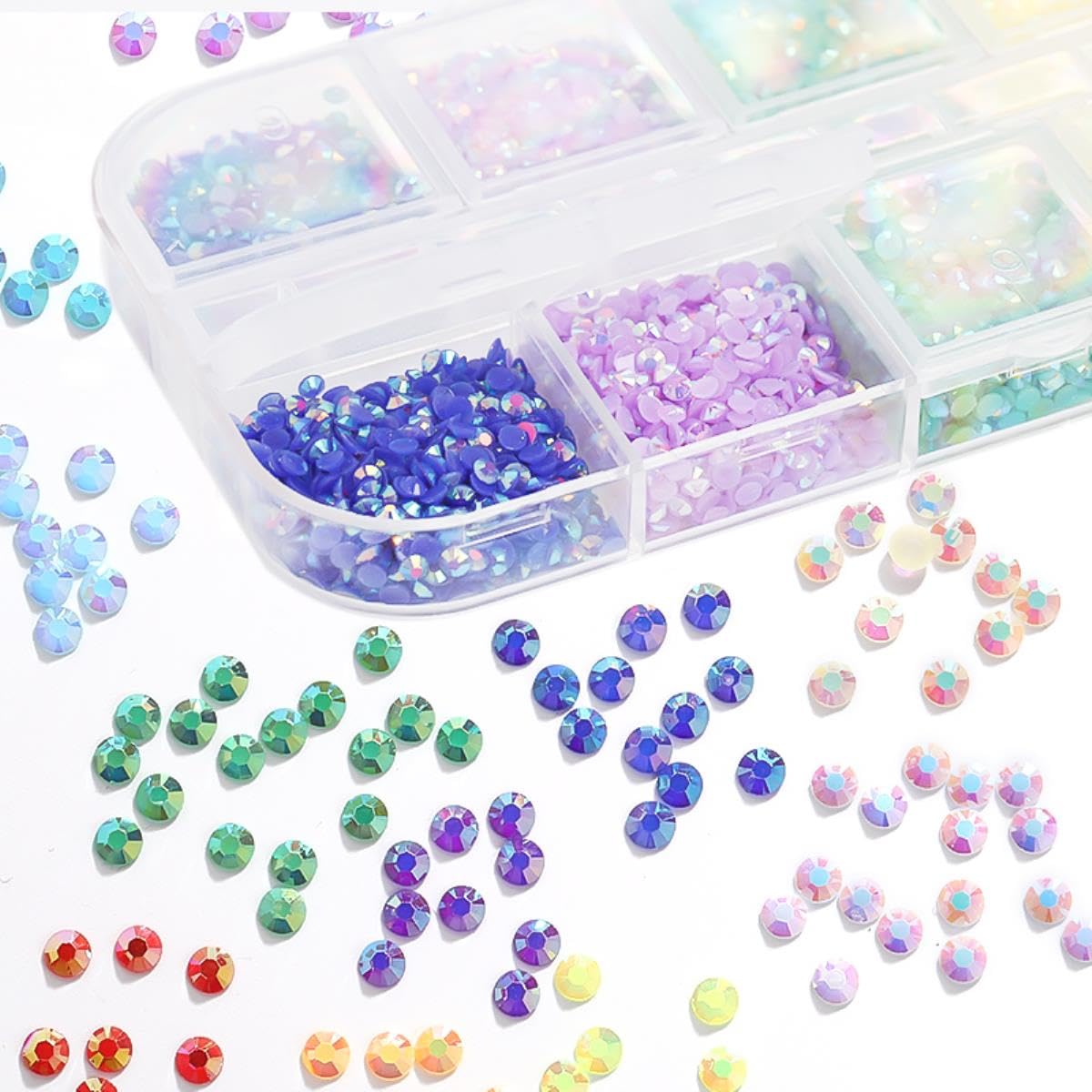 YGDZ Strasssteine Set – 10.000 Teile, 8 Farben, Mit Aufbewahrungsbox, Für Nails & Basteln