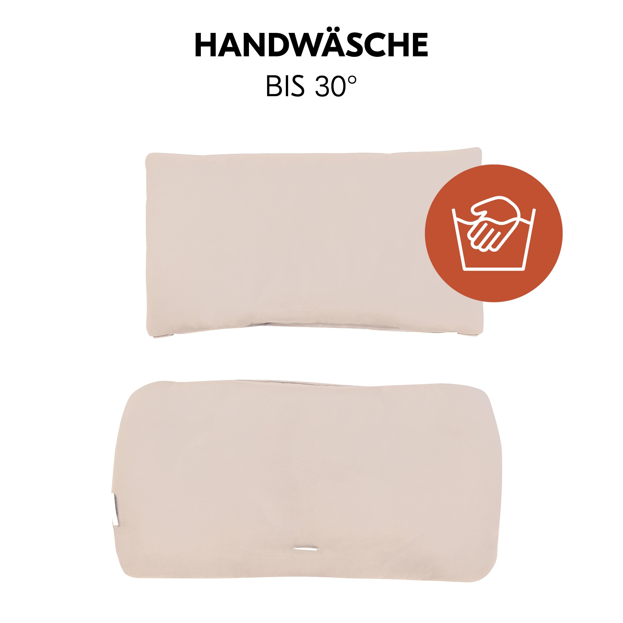 hauck 2-tlg. Deluxe Sitzkissen für Alpha Hochstuhl - Sitzpolster/Sitzauflage/Sitzverkleinerer/Hochstuhlauflage (Beige) | 2-teiliges Sitzpolster für hauck Alpha Hochstuhl | als Sitzauflage, Sitzverkleinerer und Hochstuhlauflage
