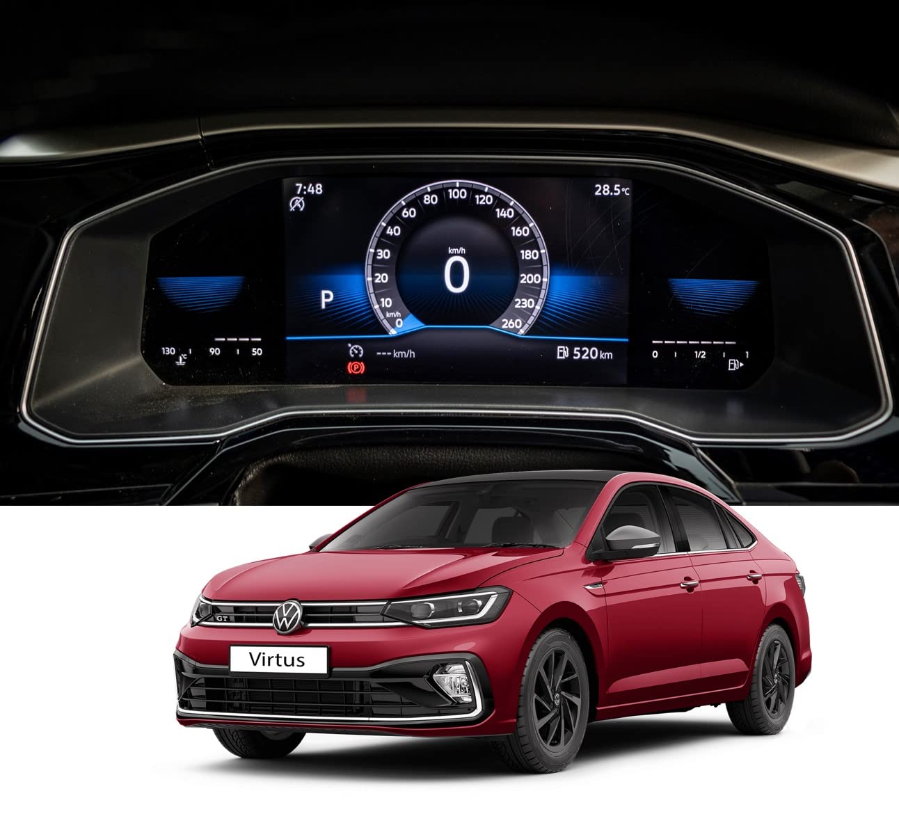 ANDEAL GUARDS Tempered Glass Screen Protector Compatible With Volkswagen Virtus Instrument Cluster Navigation System (Topline & Gt Variant Virtus,Volkswagen)