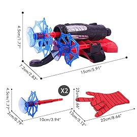 keivon Spider Gloves Man Web Shooter for Kids, Launcher Spider Kids Plastic Cosplay Glove Hero Movie Launcher Wrist Toy Set Funny Decorate Children Funny Educational Toys