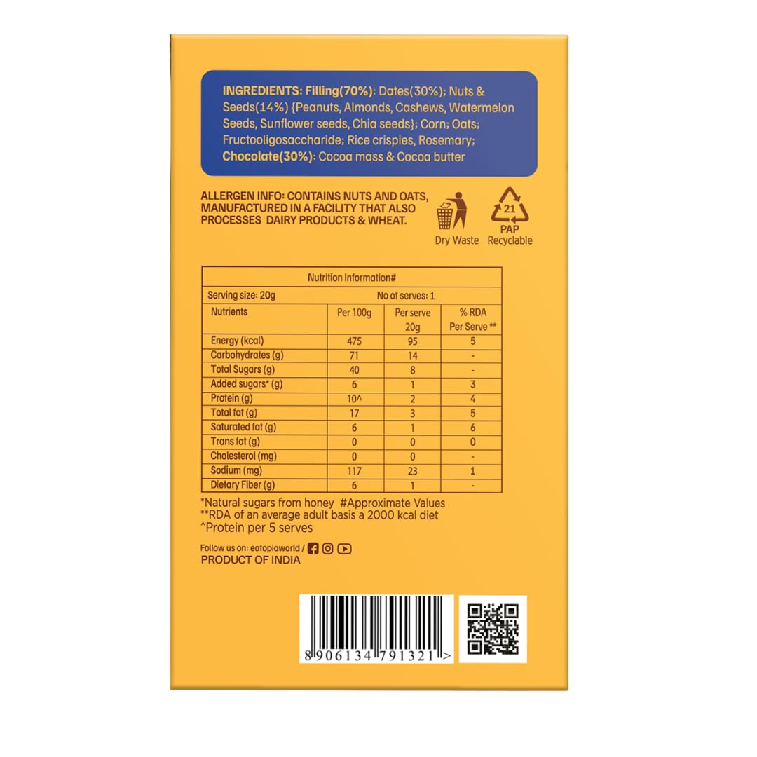 Eatopia Chocolate Dates & Nuts Protein Bites, 10g Protein, Pack 2 (200g) — Amazon image 2