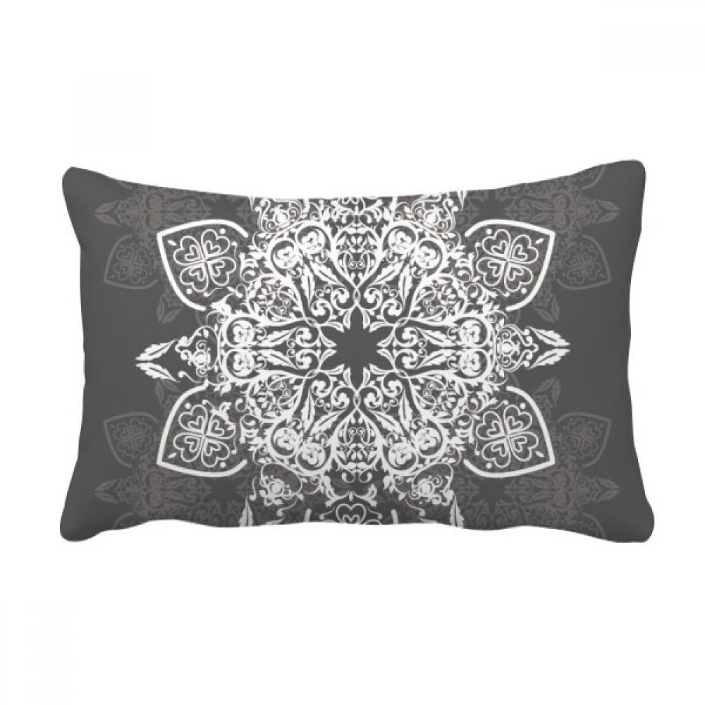 Coussin lombaire style arabe blanc noir 40x60 cm oreiller décoratif canapé