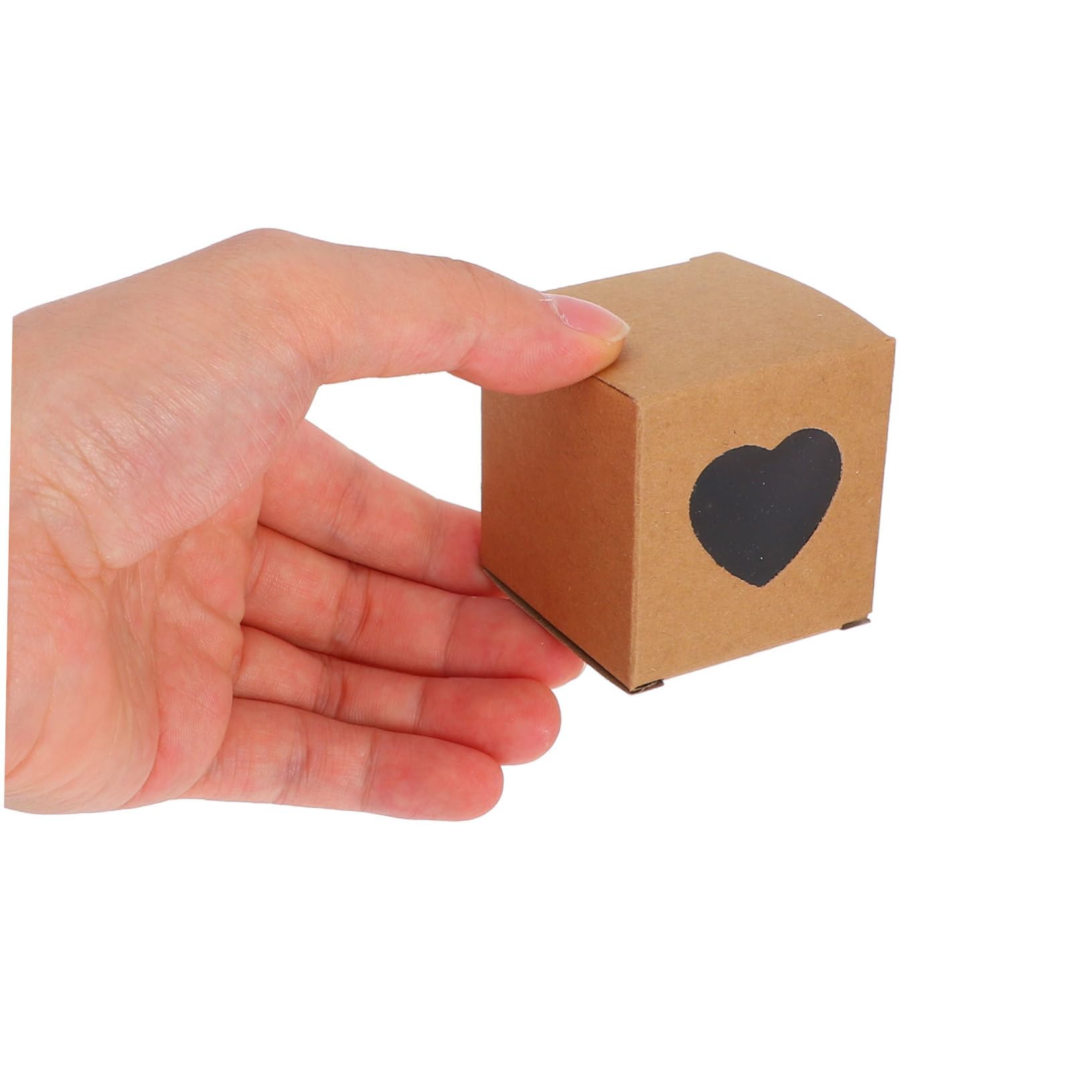 Cajas de Dulces de Papel Marrón Ventana Corazón, 100 Piezas