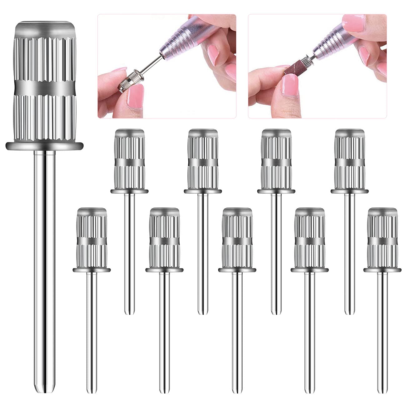 Rolybag 10 Pieces nail drill heads nail drill bits sanding