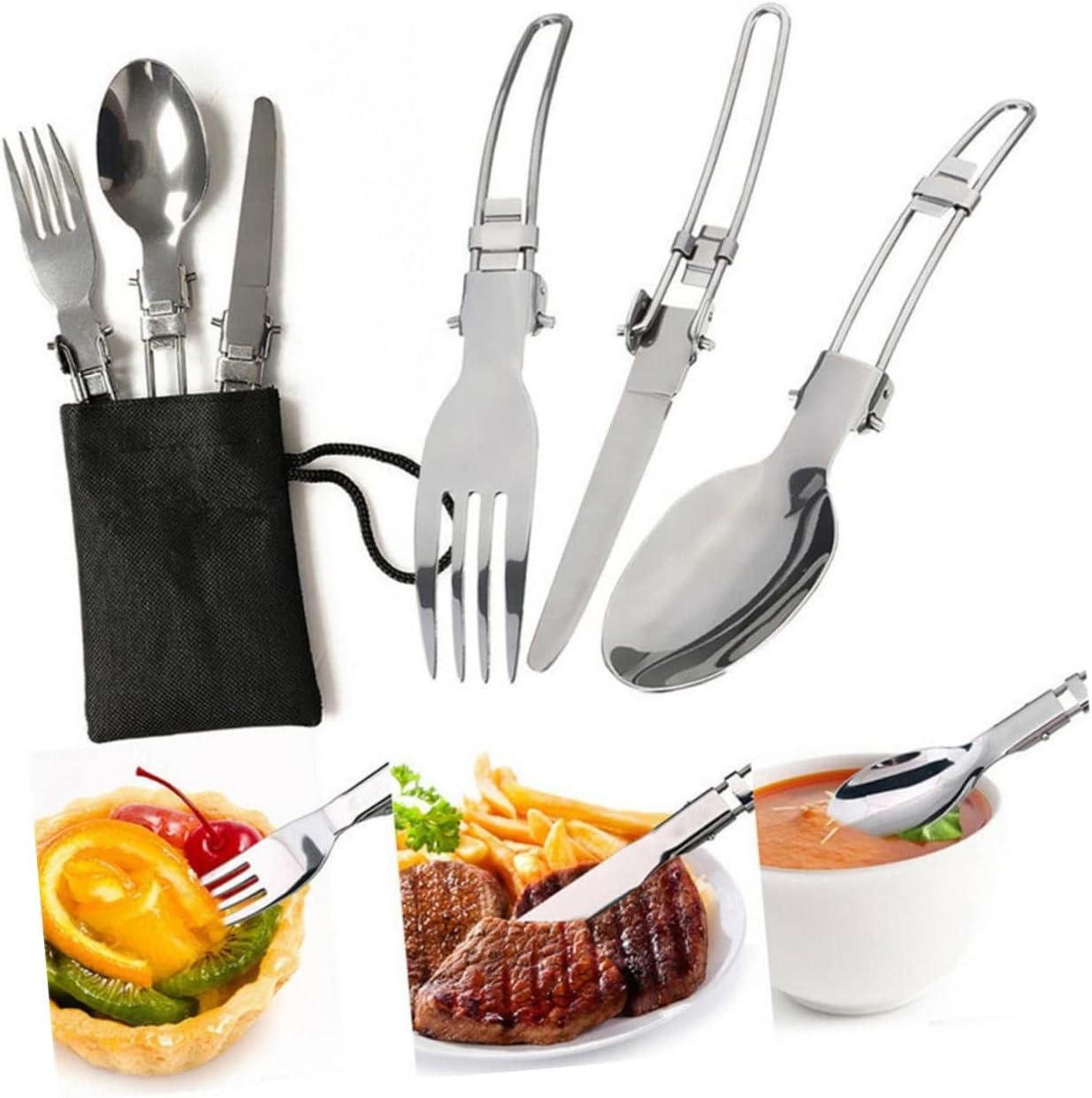 Mikikit 1 Set Portable Cookware Set Nonstick Camp Outdoor Non-stick Pan Portable Teapot Cooking Pot Wooden