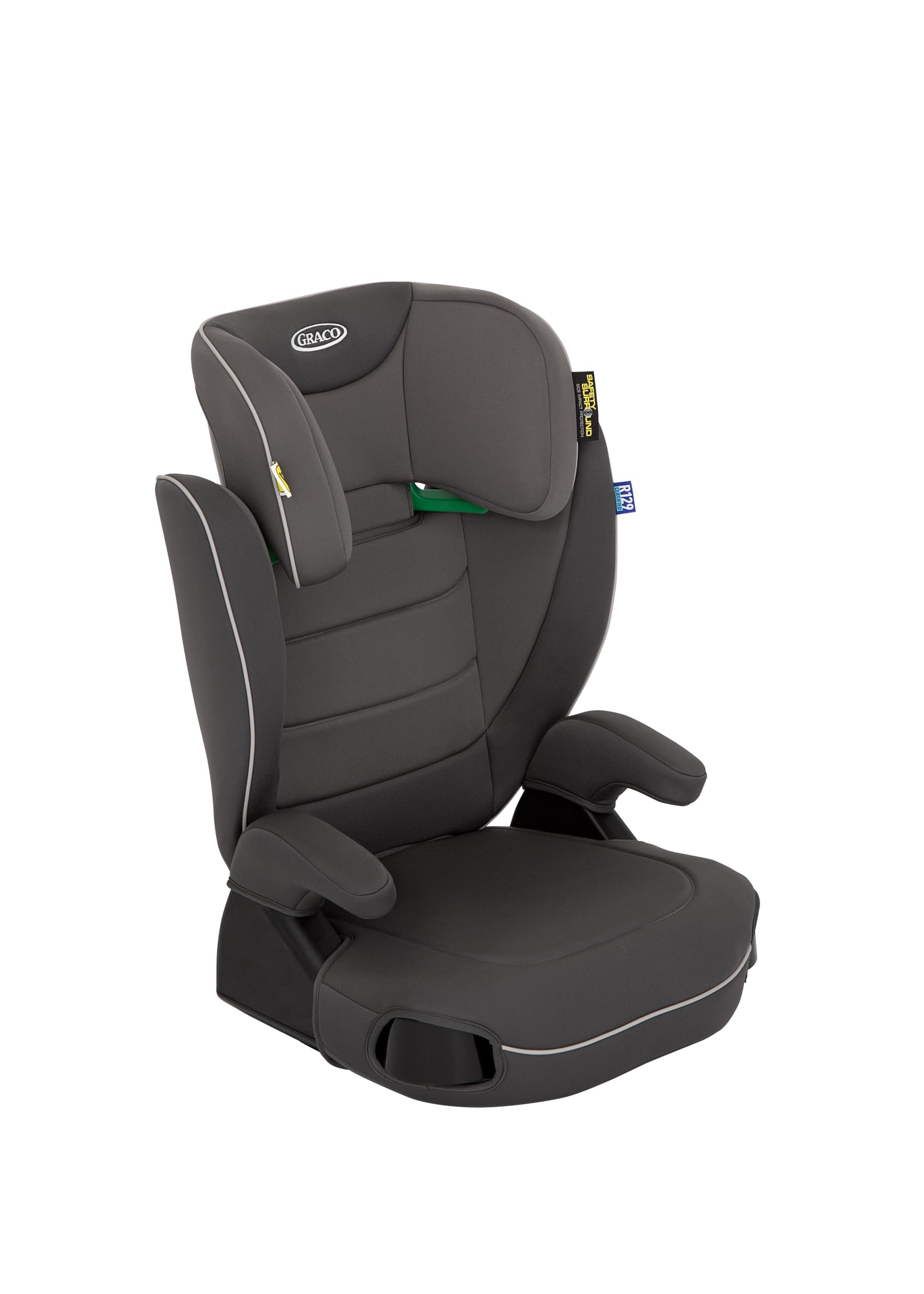 Graco Logico L i-Size R129 fotelik dziecięcy w wieku od 3,5 do 12 lat (100–150 cm), zagłówek z regulacją wysokości, nadające się do prania pokrowce na siedzenia, montaż z paskiem samochodowym