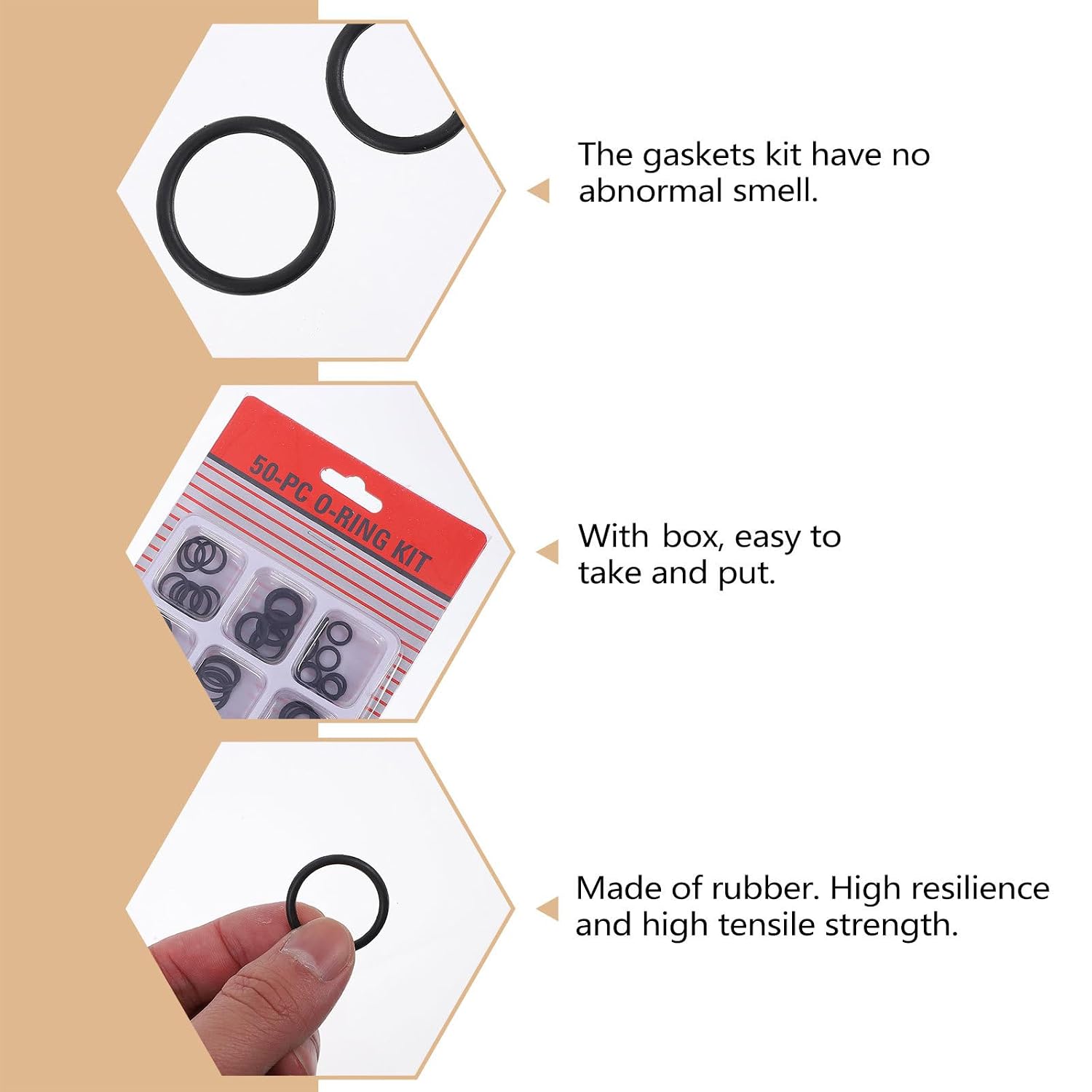 DOITOOL Sealing Ring Kit and Rubber Washers Quick Release Fasteners for Car Bumper Repair, 150pcs Rubber Seal Rings Set with Repair Accessories for Automotive Maintenance
