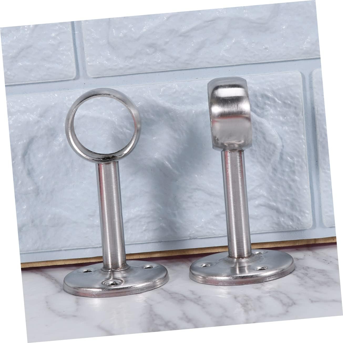 Levemolo 6pcs Sturdy Wardrobe Rail Support Brackets of Stainless Steel Closet Rod Holders