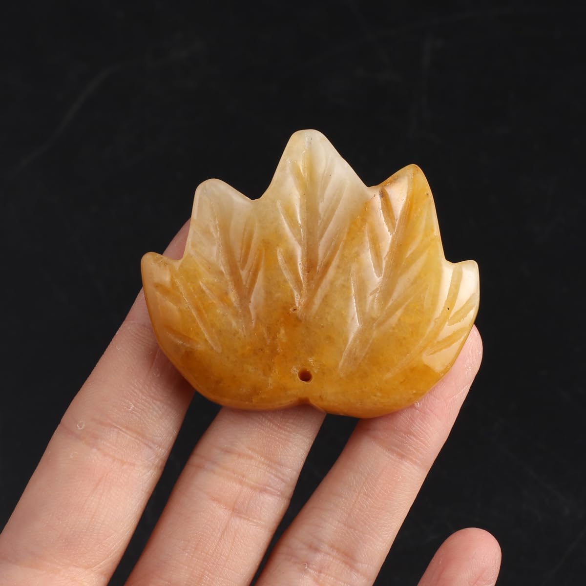 LE SKY 4 Pcs Natural Stone Pendants Maple Leaf Shape Healing Crystal Agate Stone for Jewelry Making Necklace - Image 3