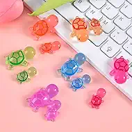 LEECHY 60Pcs Luminous Mini Resin Turtles, Mini Resin Animals for Crafts Miniature Turtle Dollhouse Micro Small Animals Miniature Dollhouse Accessories Garden Landscaping Decor with 2 Size (Type-2)
